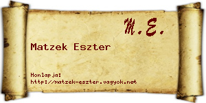 Matzek Eszter névjegykártya
