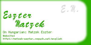 eszter matzek business card